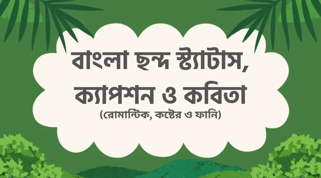 ১০০+ বাংলা ছন্দ স্ট্যাটাস, ক্যাপশন ও কবিতা (রোমান্টিক, কষ্টের ও ফানি), কষ্টের ক্যাপশন