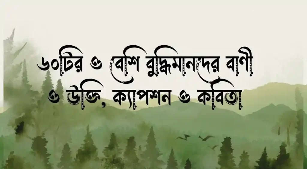 ৬০+ বুদ্ধিমানদের বাণী ও উক্তি, ক্যাপশন ও কবিতা, photo caption bengali