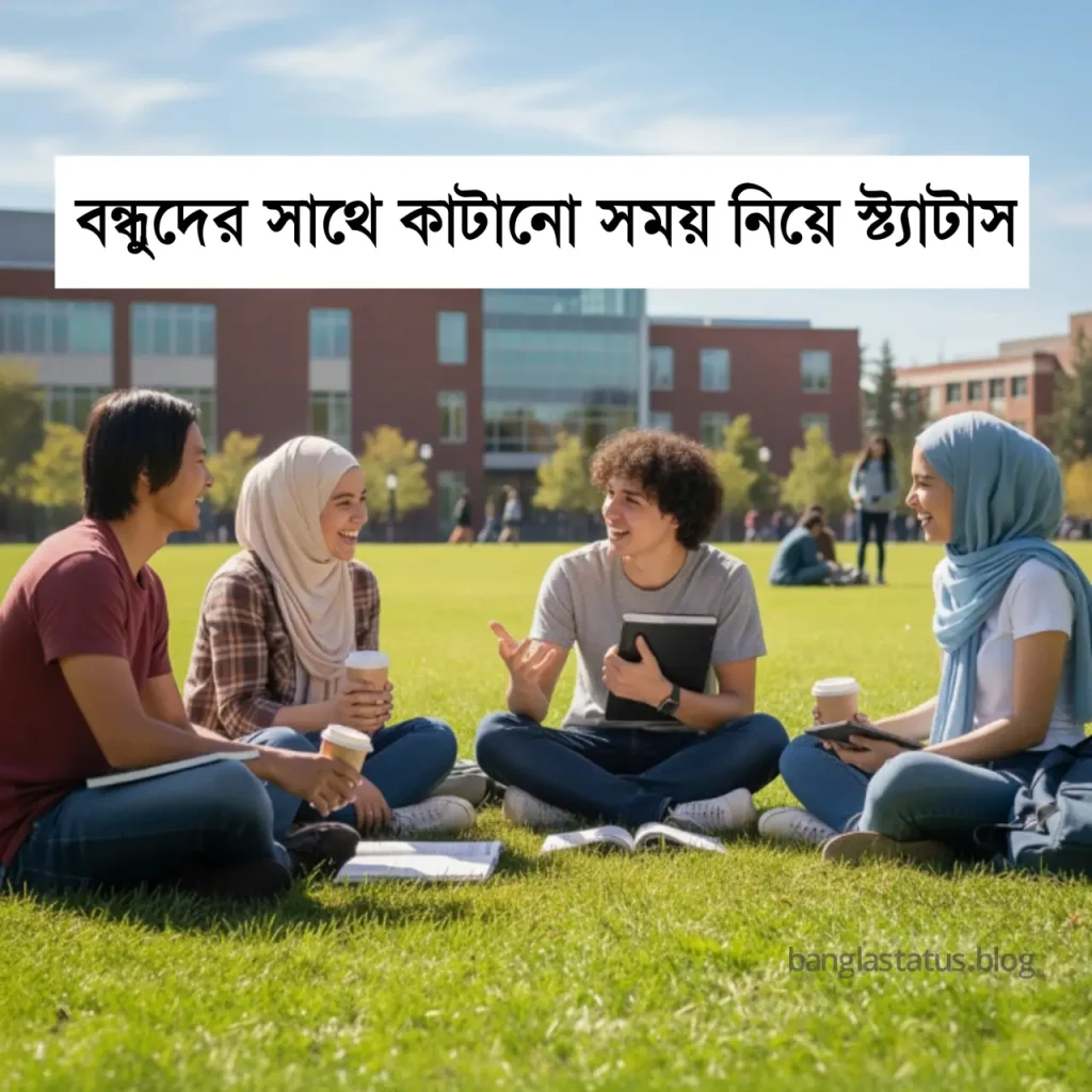 ১০০+ বন্ধুদের সাথে কাটানো সময় নিয়ে স্ট্যাটাস – বন্ধুদের সাথে আড্ডা নিয়ে ক্যাপশন ২০২৬, মানসিক শান্তি