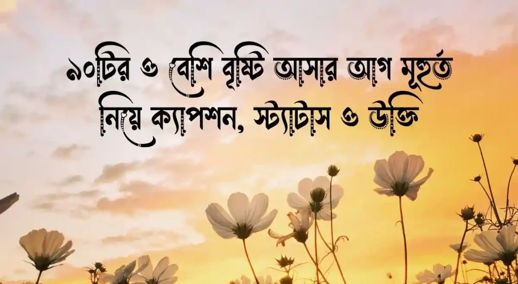 ৯০+ বৃষ্টি আসার আগ মূহুর্ত নিয়ে ক্যাপশন, স্ট্যাটাস ও উক্তি, বাংলা নাম ডিজাইন